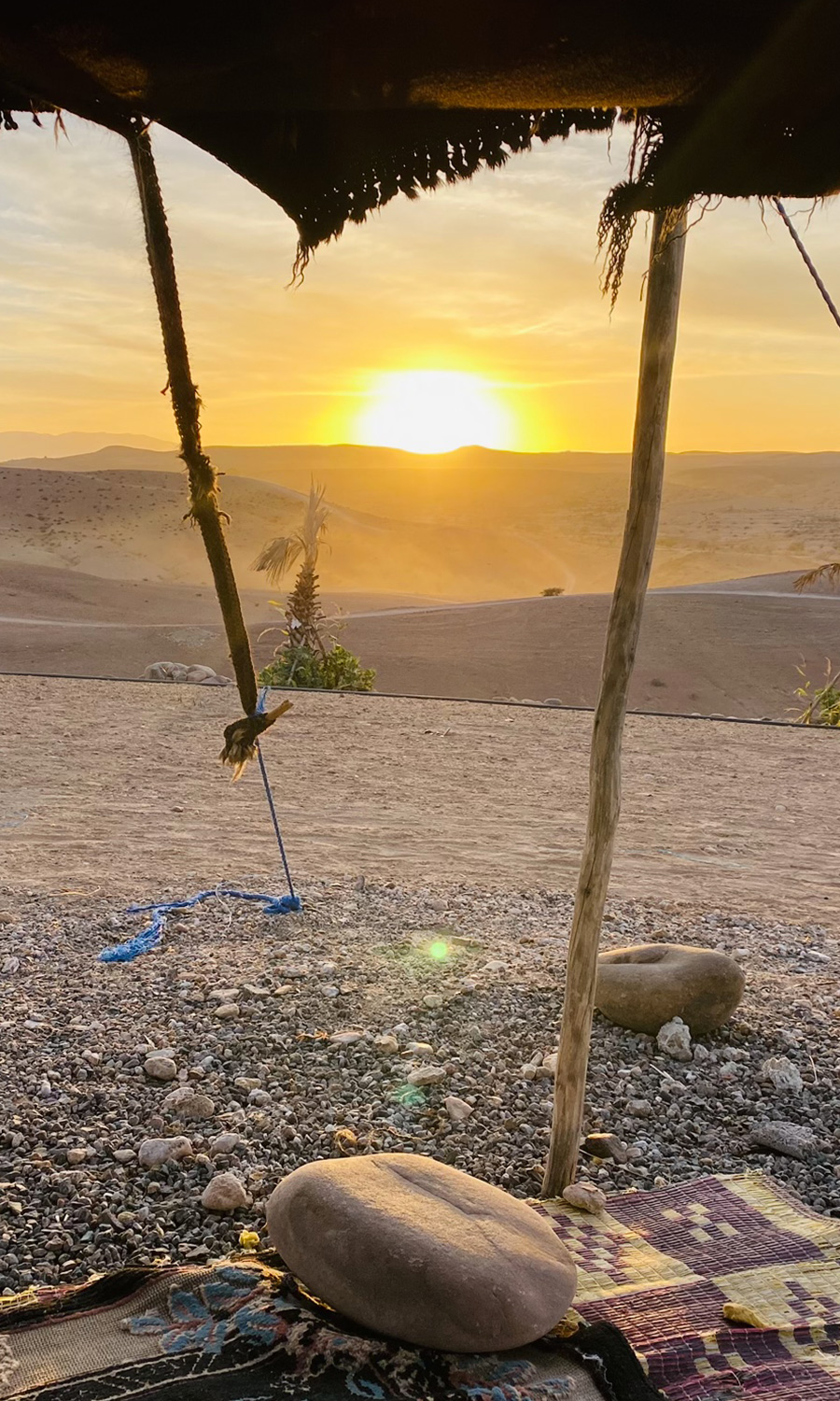 Coucher de soleil lors d’un circuit de 2 jours entre Agafay et l’Atlas